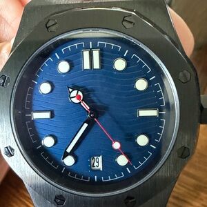 Custom Mod Oak Automatic Watch NH35 Blue Dial – Sapphire Back
